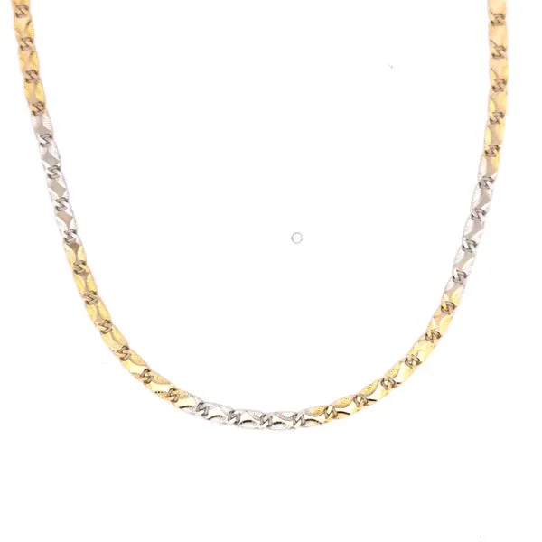 14K Two Tone Gold 2.45mm Italian Link Chain Image 2 Arezzo Jewelers Elmwood Park, IL