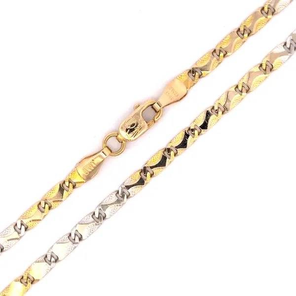 14K Two Tone Gold 2.45mm Italian Link Chain Arezzo Jewelers Elmwood Park, IL