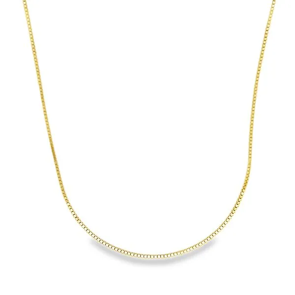 14K Yellow Gold .8mm Box Link Pendant Chain Arezzo Jewelers Elmwood Park, IL