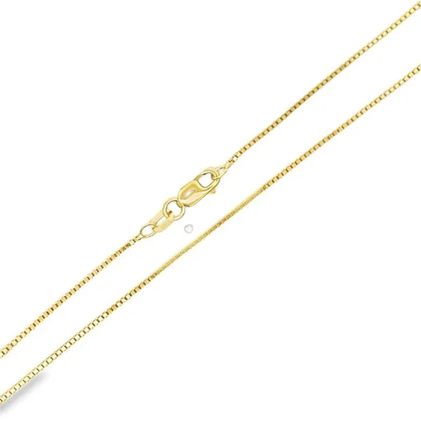14K Yellow Gold .8mm Box Link Pendant Chain Image 3 Arezzo Jewelers Elmwood Park, IL