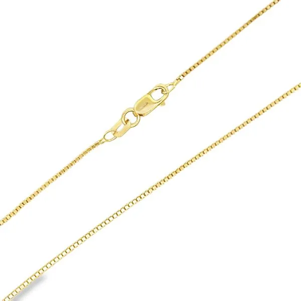 14K Yellow Gold .75mm Box Link Pendant Chain Image 2 Arezzo Jewelers Elmwood Park, IL
