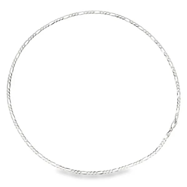14 Karat White Gold 3.4mm Figaro Link Chain Image 2 Arezzo Jewelers Elmwood Park, IL