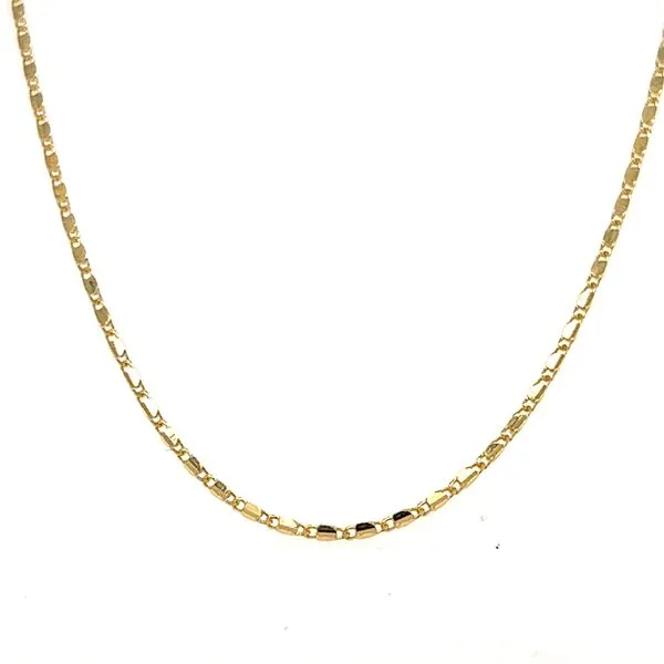 14k Yellow Gold .85mm Starfruit Link Pendant Chain Arezzo Jewelers Elmwood Park, IL