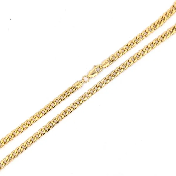 14k Yellow Gold 4mm Semi-Hollow Cuban Link Chain Arezzo Jewelers Elmwood Park, IL