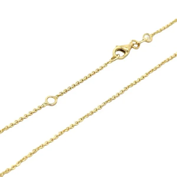 14K Yellow Gold 1mm Cable Link Pendant Chain, 18