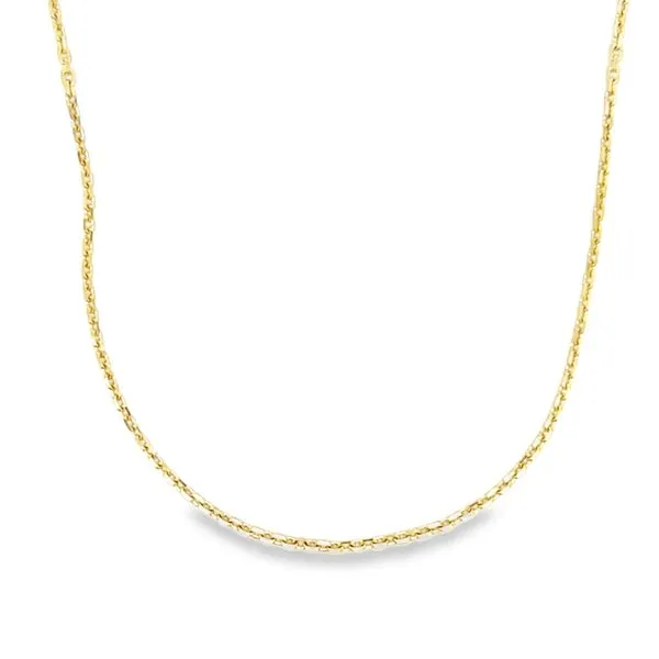 14K Yellow Gold 1.5mm Cable Link Pendant Chain, 18