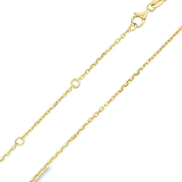 14K Yellow Gold 1.5mm Cable Link Pendant Chain, 18