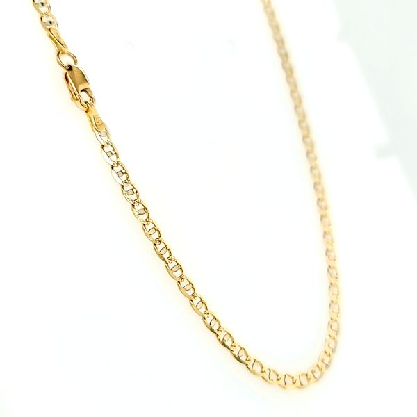 14 Karat Two Tone 2.9mm Anchor Link Chain Image 2 Arezzo Jewelers Elmwood Park, IL