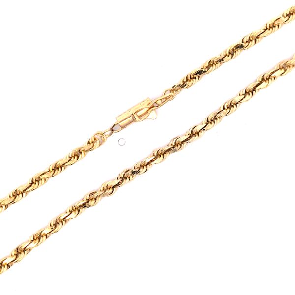 14 Karat Yellow Gold 2.5mm Solid Rope Link Chain - 21