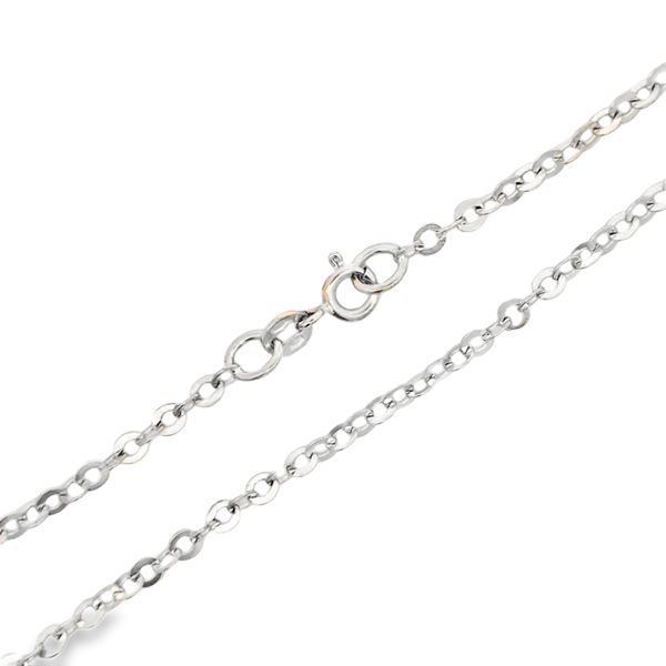 18K White Gold 2.6mm Rolo Link Pendant Chain - 20