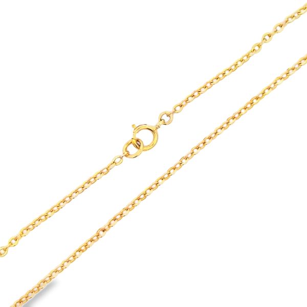 18K Yellow Gold 2mm Rolo Link Pendant Chain - 23