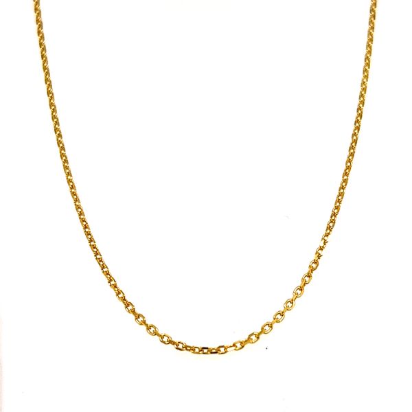 14k Yellow Gold 1.2mm Rolo Link Pendant Chain Arezzo Jewelers Elmwood Park, IL