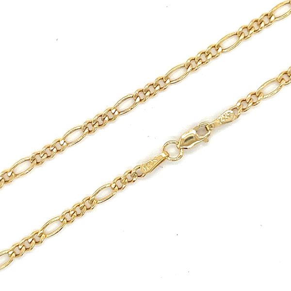 14k Yellow Gold 2.5mm Hollow Figaro Link Chain Image 2 Arezzo Jewelers Elmwood Park, IL