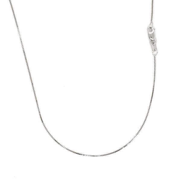 14 Karat White Gold .6mm Box Link Pendant Chain - 18