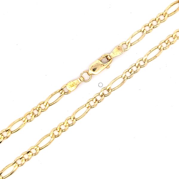 14 Karat Yellow Gold 3mm Figaro Link Chain Arezzo Jewelers Elmwood Park, IL