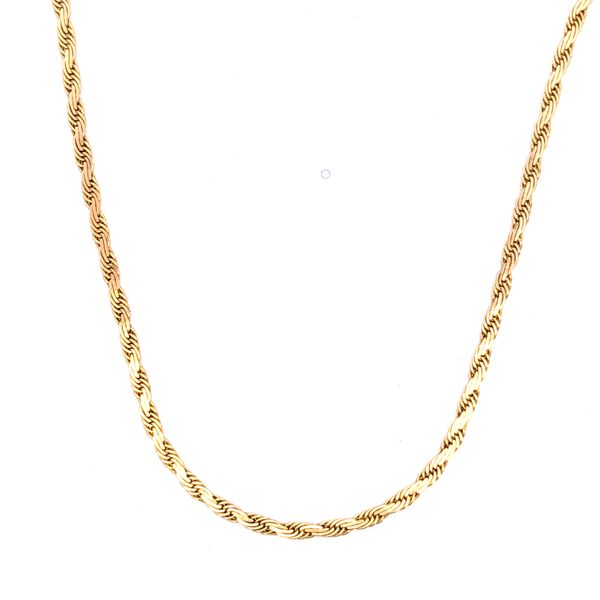 18 Karat Yellow Gold 3mm Flat Rope Link Chain Image 2 Arezzo Jewelers Elmwood Park, IL