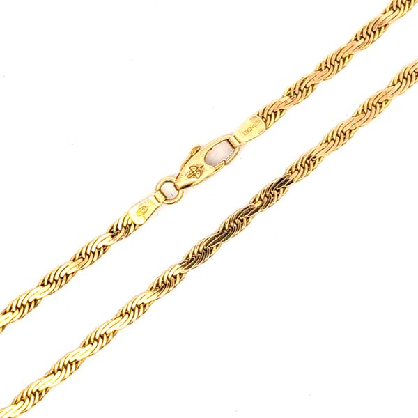18 Karat Yellow Gold 3mm Flat Rope Link Chain Arezzo Jewelers Elmwood Park, IL