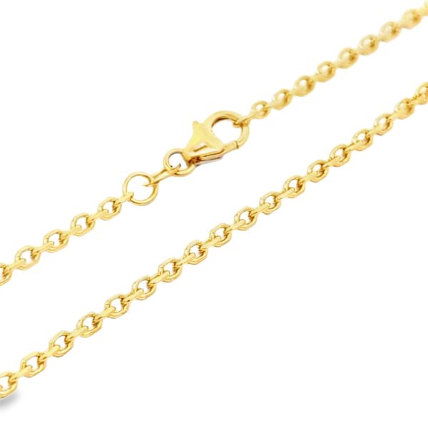 14k Yellow Gold 2mm Cable Link Pendant Chain Image 2 Arezzo Jewelers Elmwood Park, IL