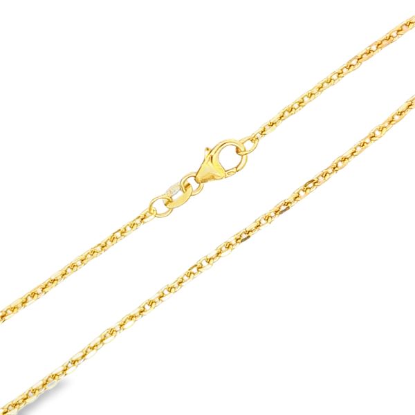 14k Yellow Gold 2mm Cable Link Pendant Chain Arezzo Jewelers Elmwood Park, IL