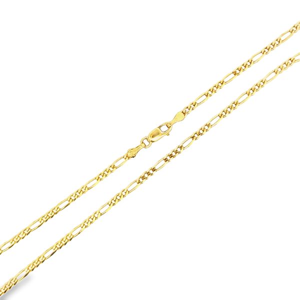 14 Karat Yellow Gold 2.4mm Figaro Link Chain - 22