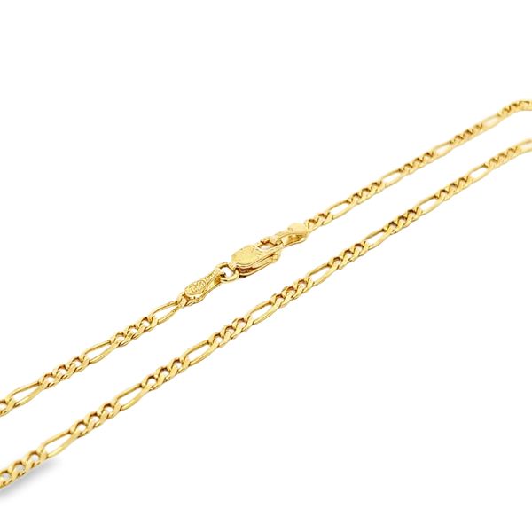14 Karat Yellow Gold 2.4mm Figaro Link Chain - 22