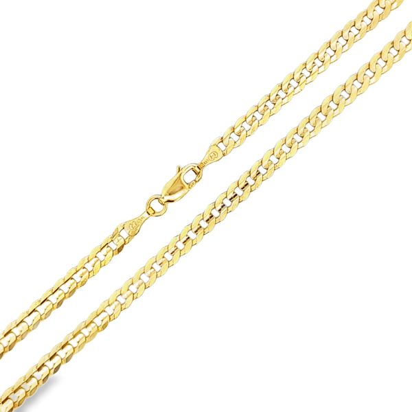 14 Karat Yellow Gold 4mm Curb Link Chain - 22