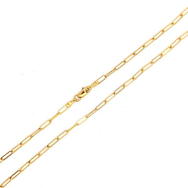 14 Karat Yellow Gold 2.15mm Paperclip Link Necklace Chain - 16