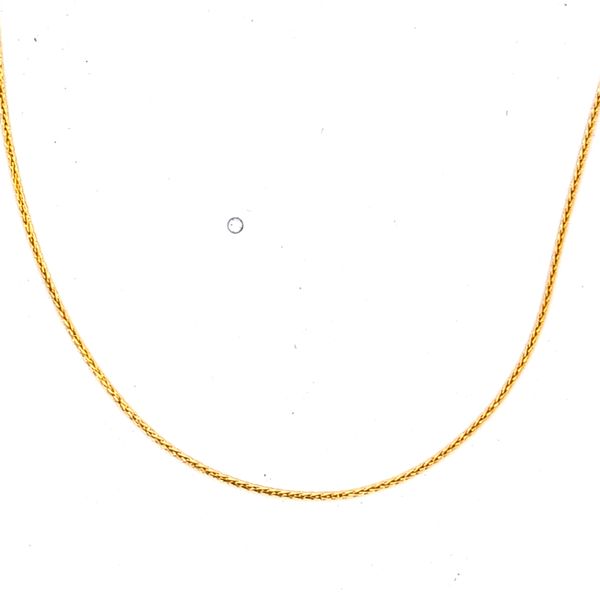 14K Yellow Gold Baby Wheat Link Pendant Chain - 16