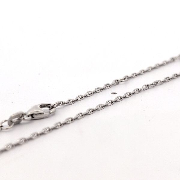 14K White Gold 1.4mm Mariner Link Pendant Chain - 18