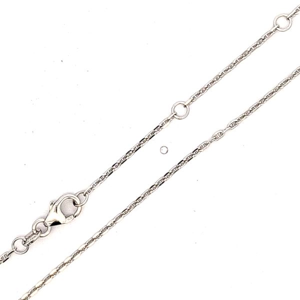 14K White Gold 1.4mm Mariner Link Pendant Chain - 18
