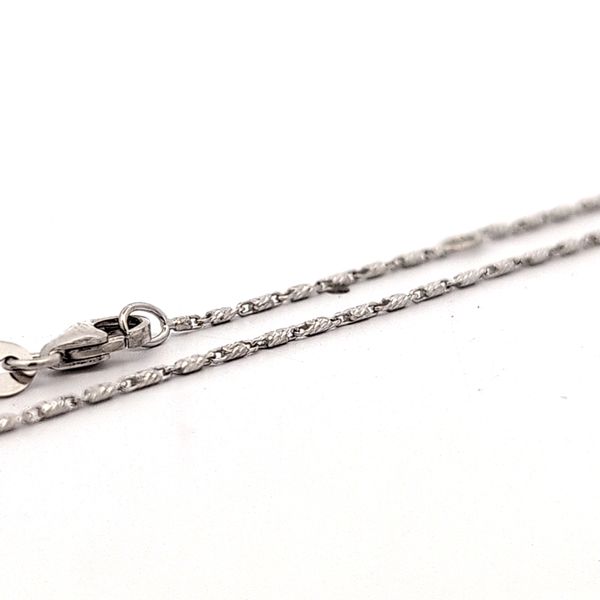 14K White Gold 1mm Raso Link Pendant Chain - 18