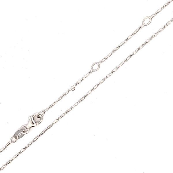 14K White Gold 1mm Raso Link Pendant Chain - 18