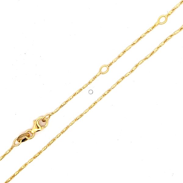 14K Yellow Gold 1mm Raso Link Pendant Chain - 18