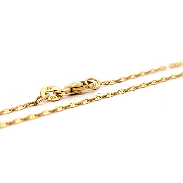 14K Yellow Gold 1mm Baby Mariner Link Pendant Chain - 18