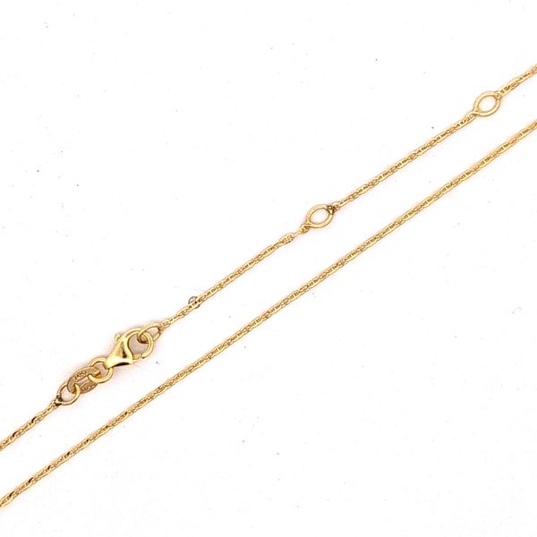 14K Yellow Gold 1mm Baby Mariner Link Pendant Chain - 18