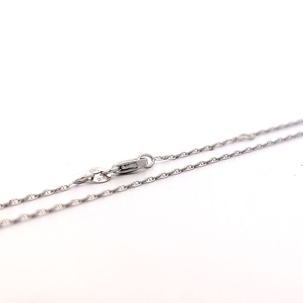 14K White Gold 1mm Baby Mariner Link Pendant Chain - 18