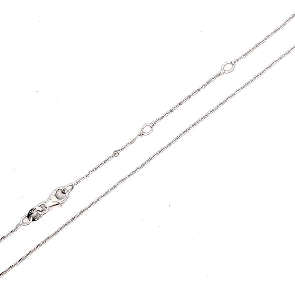 14K White Gold 1mm Baby Mariner Link Pendant Chain - 18