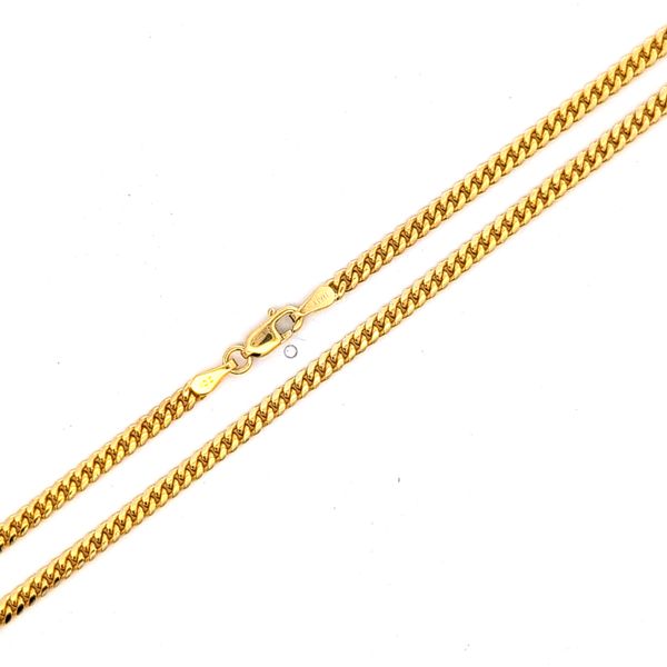 14K Yellow Gold 2.8mm Solid Cuban Link Chain - 22