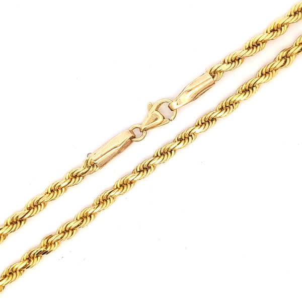 14 Karat Yellow Gold Solid 3.8mm Rope Link Chain - 22