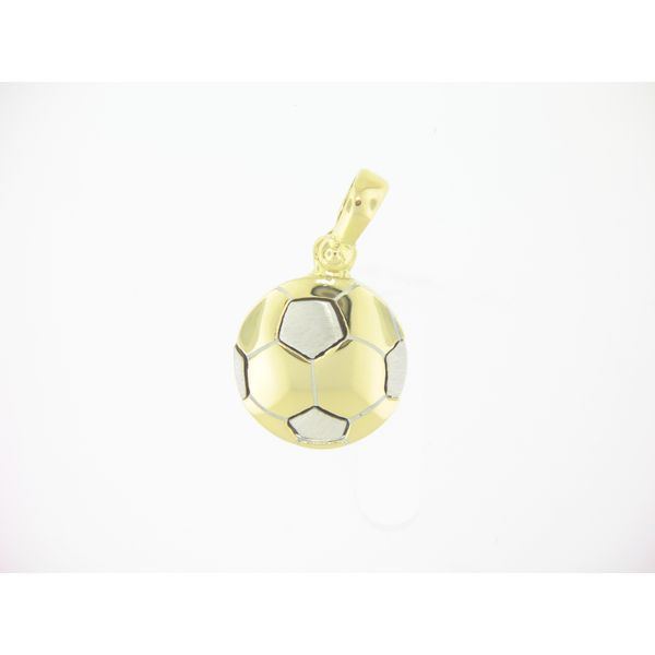 18k Two Tone - White & Yellow Gold - Soccer Ball Pendant Arezzo Jewelers Elmwood Park, IL