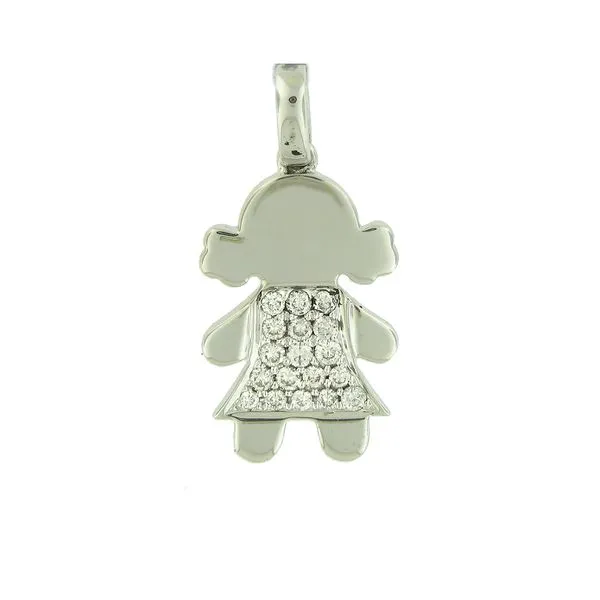 18k White Gold Diamond Little Girl Charm Arezzo Jewelers Elmwood Park, IL