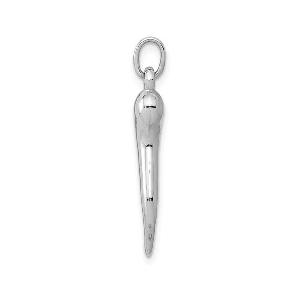 14k White Gold Italian Horn Charm Image 2 Arezzo Jewelers Elmwood Park, IL