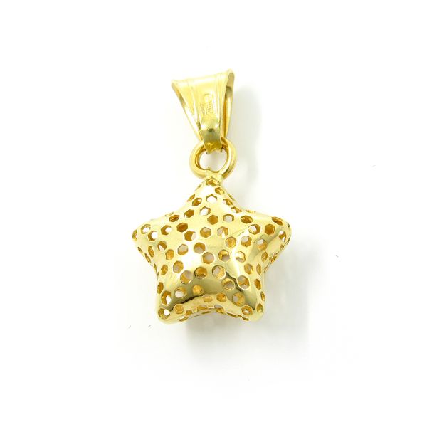 18k Yellow Gold Puffed Star Charm Arezzo Jewelers Elmwood Park, IL