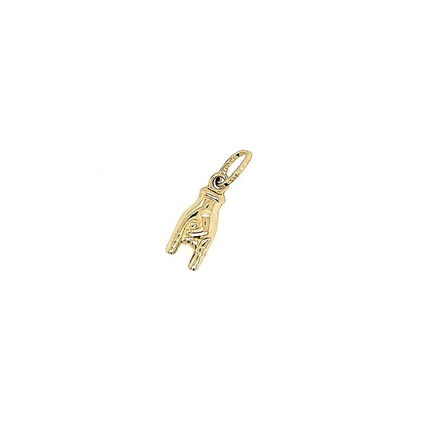 14k Yellow Gold Italian Hand Charm - Corno Image 2 Arezzo Jewelers Elmwood Park, IL