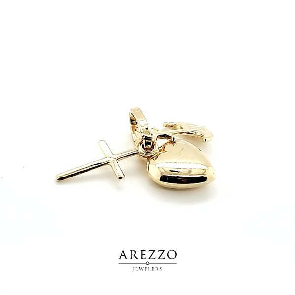 14k Yellow Gold Faith, Hope & Love Charm Image 3 Arezzo Jewelers Elmwood Park, IL