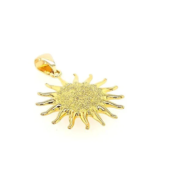 18k Yellow Gold Puffed Sun Charm Image 2 Arezzo Jewelers Elmwood Park, IL