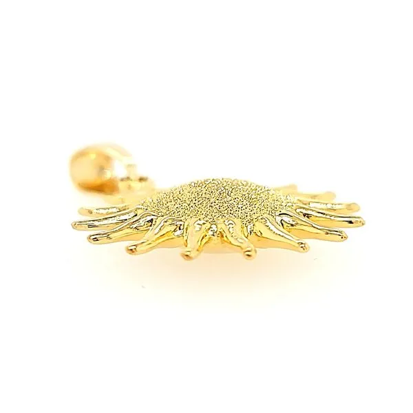 18k Yellow Gold Puffed Sun Charm Image 3 Arezzo Jewelers Elmwood Park, IL