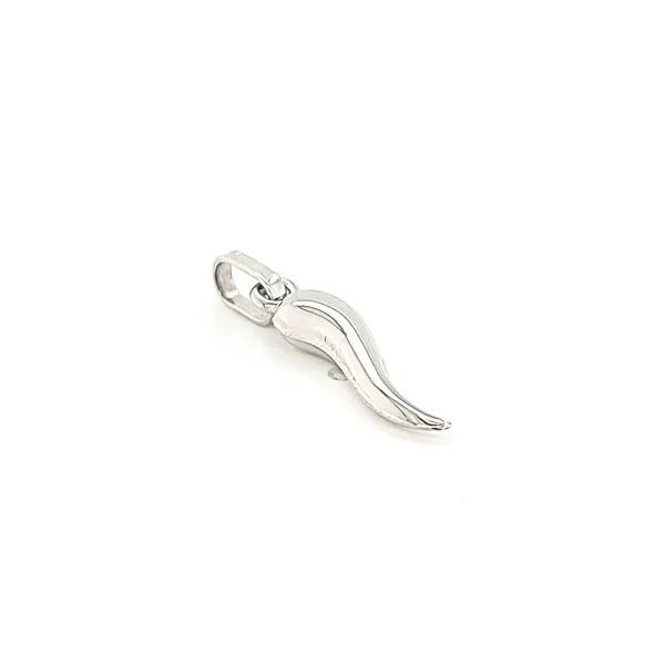 18k White Gold Italian Horn Gold Charm - Corno Image 2 Arezzo Jewelers Elmwood Park, IL