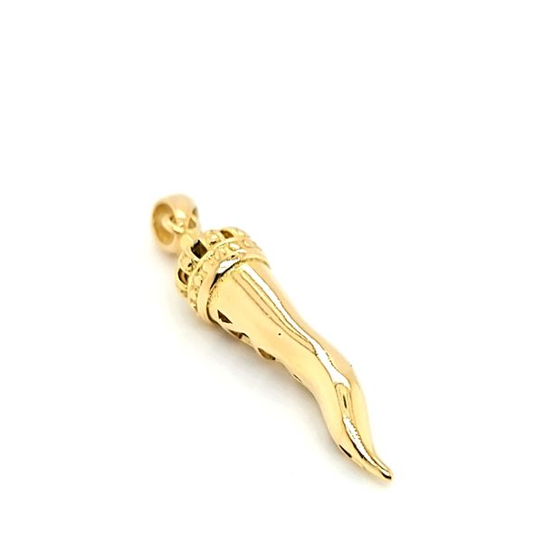 18k Yellow Gold Crowned Italian Horn Charm - Corno Image 2 Arezzo Jewelers Elmwood Park, IL