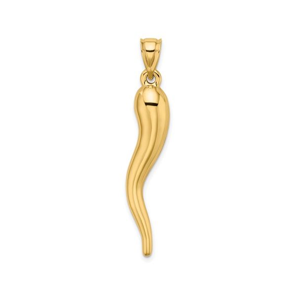 14k Yellow Gold 3D Italian Horn Pendant Arezzo Jewelers Elmwood Park, IL